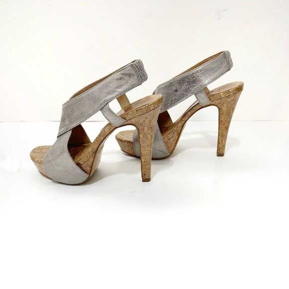 Diane Von Furstenberg  Zia Metallic Crisscross Cork Platform Sandals  Size 7.5 - Picture 5 of 16